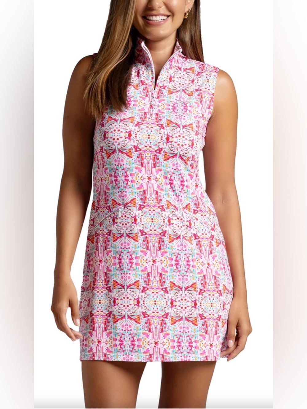 IBKUL Women L Sleeveless Golf Dress UPF 50+ IceFil Technology Active NWT $128